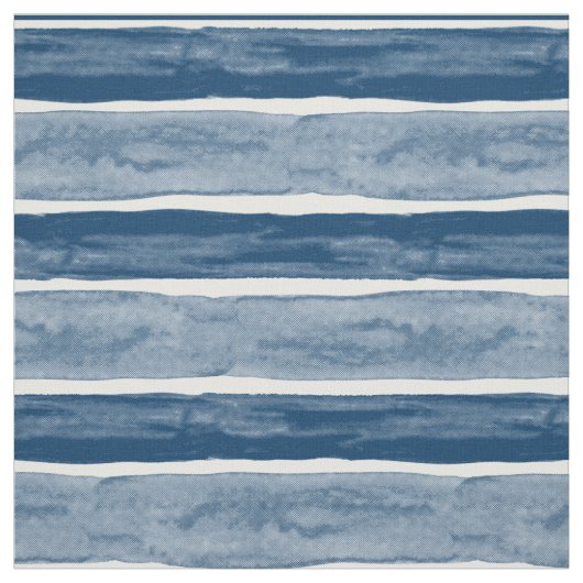 BIG STRIPE Blue Cabana Waterverf Stripe Stof (Swatch)