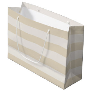 Big Stripes Beige Ivoor Grote Gift Bag Groot Cadeauzakje