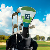 Big Stripes in blauw en groen met Monogram Golfheadcover