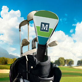 Big Stripes in blauw en groen met Monogram Golfheadcover
