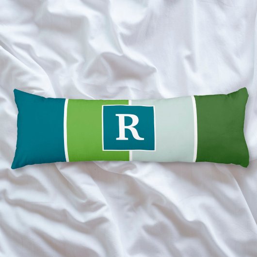 Big Stripes in blauw en groen met Monogram Lichaamskussen