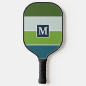 Big Stripes in blauw en groen met Monogram Pickleball Paddle (Achterkant)