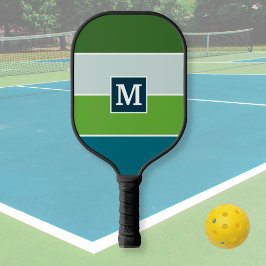 Big Stripes in blauw en groen met Monogram Pickleball Paddle