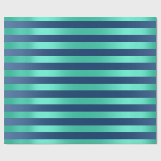 Big Stripes Lines Blauw Navy Aqua Mint Water Cadeaupapier (Vlak)