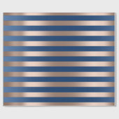 Big Stripes Lines Blauw Navy Beige Brons Cadeaupapier (Vlak)