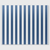 Big Stripes Lines Blauw Navy Wit Cadeaupapier (Vlak)