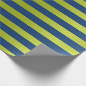 Big Stripes Lines Blue Navy Lime Green Cadeaupapier (Hoek)