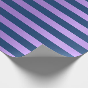 Big Stripes Lines Blue Navy Paars Amethyst Cadeaupapier