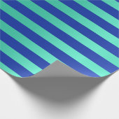 Big Stripes Lines Indigo Kobalt Blauw Water Aqua Cadeaupapier (Hoek)