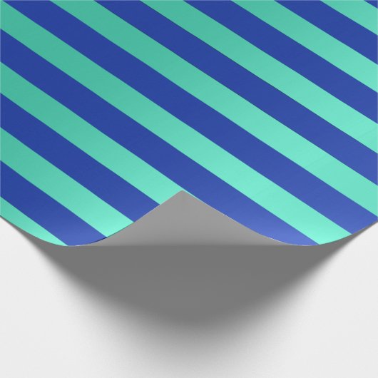 Big Stripes Lines Indigo Kobalt Blauw Water Aqua Cadeaupapier (Hoek)