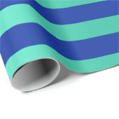 Big Stripes Lines Indigo Kobalt Blauw Water Aqua Cadeaupapier (Rol Hoek)