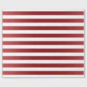 Big Stripes Lines Ruby Red Metallic Effect Wit Cadeaupapier (Vlak)