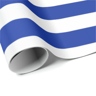 Big Stripes Saint Tropes Kobalt Indigo Wit Blauw Cadeaupapier