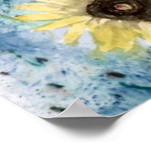 Big Sun, zonnebloempdruk poster (Hoek)