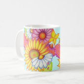 Big Sunflower Butterfly Daisy Coffee Mok (Voorkant links)
