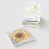 Big Sunflower Flower Art Onderzetter (Zijkant)