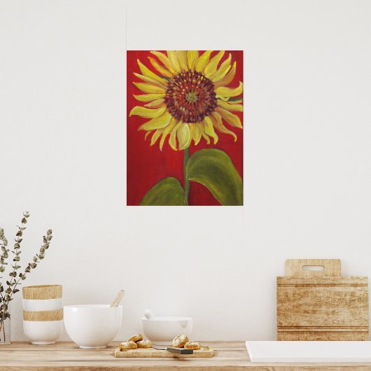 Big Sunflower op RED Print (Keuken)