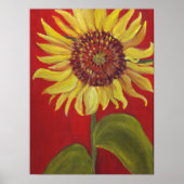 Big Sunflower op RED Print (Voorkant)