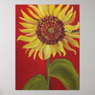 Big Sunflower op RED Print