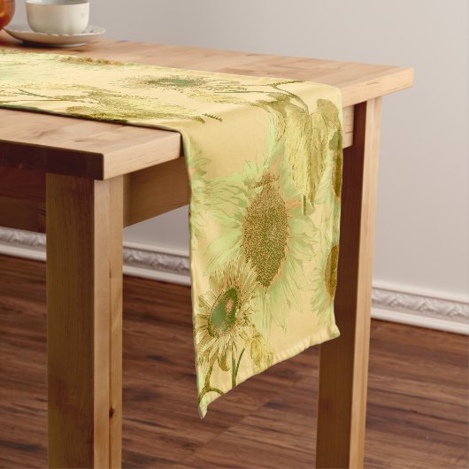 Big Sunflower Patroon Korte Tafelloper (Voorbeeld)