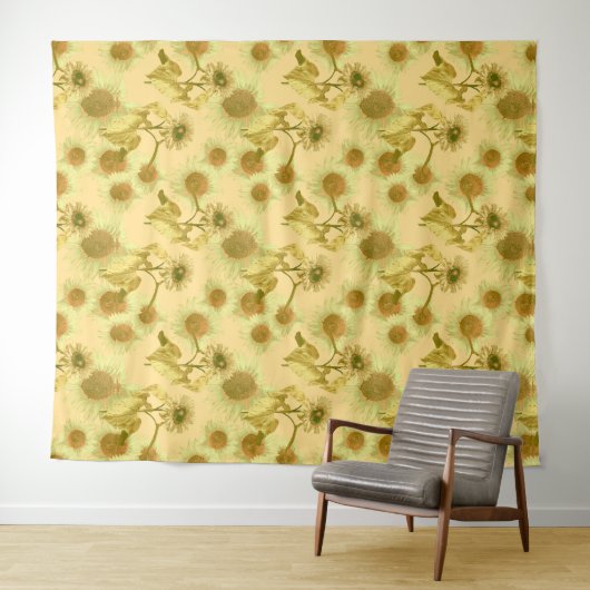 Big Sunflower Patroon Wandkleed (In Situ (horizontaal))