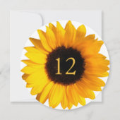 Big Sunflower Round Wedding Table Number Kaart (Voorkant)