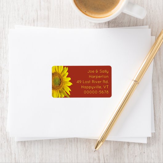 Big Sunflower Wide Return Address Labels (Insitu)