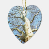 Big Sunny Tree Branches in Heavenly Blue Sky Keramisch Ornament (Links)