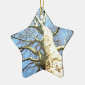 Big Sunny Tree Branches in Heavenly Blue Sky Keramisch Ornament (Links)