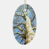 Big Sunny Tree Branches in Heavenly Blue Sky Keramisch Ornament (Rechts)