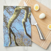 Big Sunny Tree Branches in Heavenly Blue Sky Theedoek (Quarter Fold)