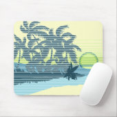 Big Sunset Blauwgroen Mousepad Muismat (Met muis)