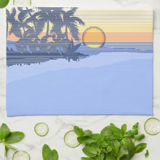 Big Sunset Hawaiian Kitchen Towel Theedoek (Gevouwen)