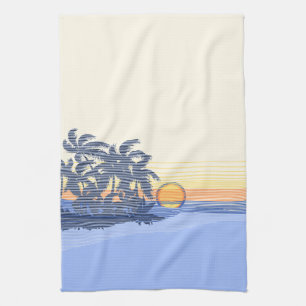 Big Sunset Hawaiian Kitchen Towel Theedoek
