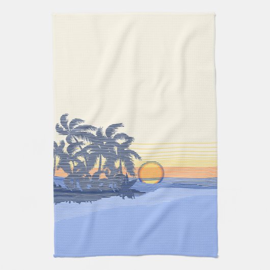 Big Sunset Hawaiian Kitchen Towel Theedoek (Verticaal)