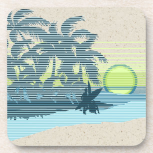 Big Sunset Hawaiian Tiki Bar Cork-Onderzetters Bier Onderzetter