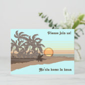 Big Sunset Luau-uitnodigingen Kaart (Staand voorkant)