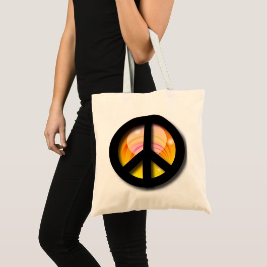 Big Sunset Peace Tote Bag (Voorkant (product))