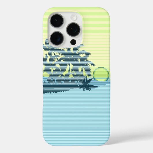 Big Sunset Stripe Hawaiian Blauwgroen Case-Mate iPhone Case (Achterkant)