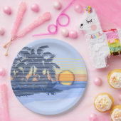 Big Sunset Stripe Hawaiian Surfer Papieren Bordje (Feest)
