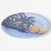 Big Sunset Stripe Hawaiian Surfer Papieren Bordje (Gekanteld)
