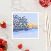 Big Sunset Stripe Hawaiian Surfer Servetten (Insitu)