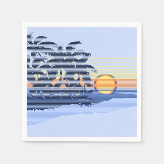 Big Sunset Stripe Hawaiian Surfer Servetten (Voorkant)