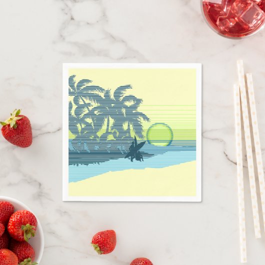 Big Sunset Stripe Hawaiian Surfer Servetten (Insitu)