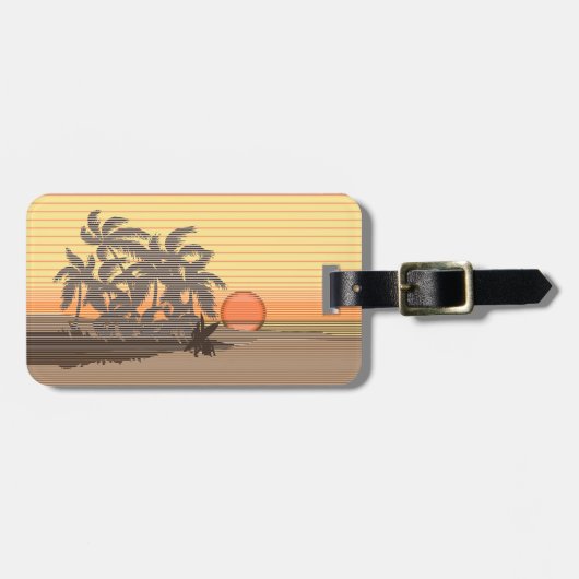 Big Sunset Stripe Hawaiian Surfers Bagagelabel (Voorkant horizontaal)