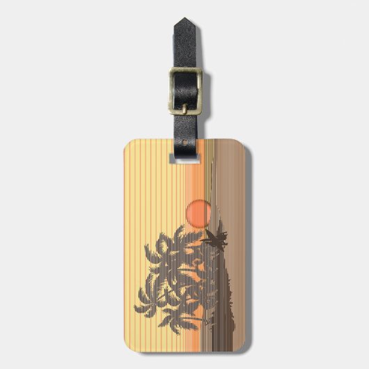 Big Sunset Stripe Hawaiian Surfers Bagagelabel (Voorkant verticaal)