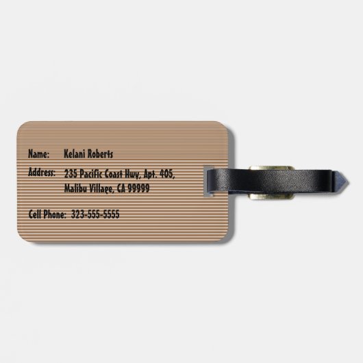 Big Sunset Stripe Hawaiian Surfers Bagagelabel (Achterkant horizontaal)