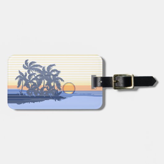 Big Sunset Stripe Hawaiian Surfers Bagagelabel (Voorkant horizontaal)