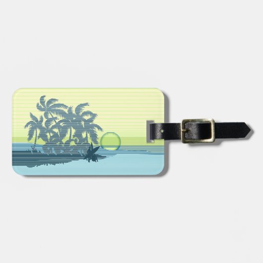 Big Sunset Stripe Hawaiian Surfers Bagagelabel (Voorkant horizontaal)