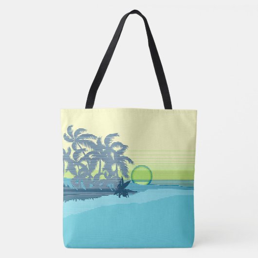 Big Sunset Stripe Hawaiian Surfers Beach Bag Tote Bag (Voorkant)